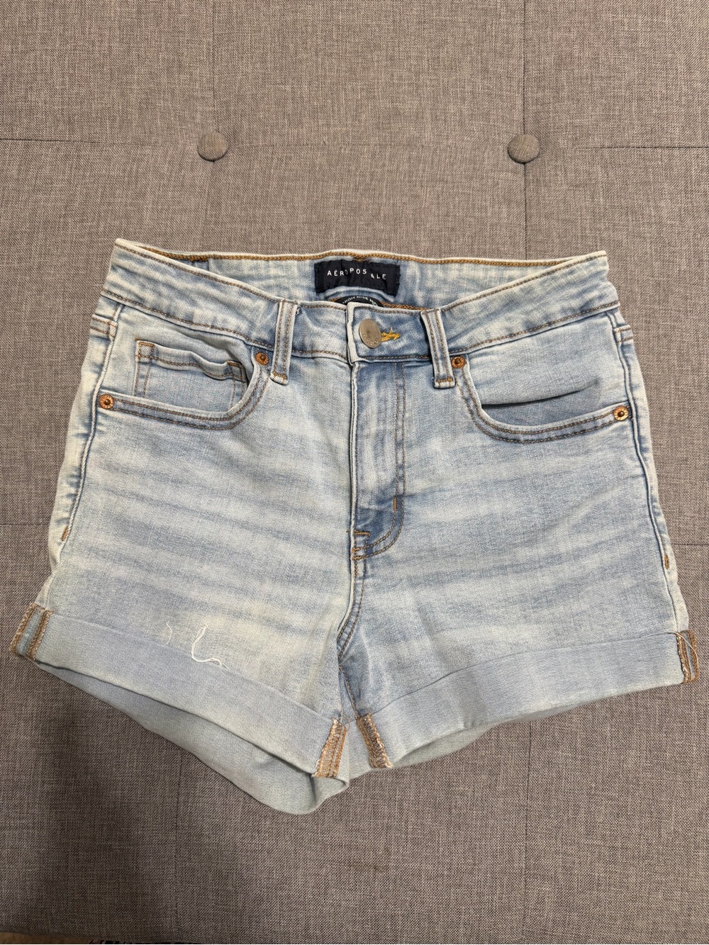 Aeropostale Light Blue Denim Roll-Cuff Women's Shorts